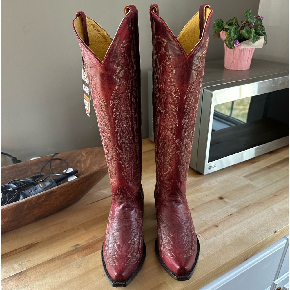 JRC & Sons Red Snip Toe Cowboy Boot